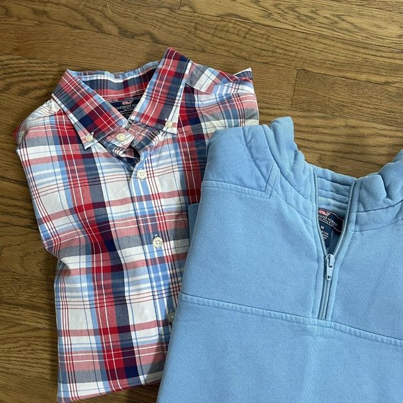 Vineyard Vines LOT of 3 -Pullover Plus 2 Slim Fit Tucker Shirts Mens Size Medium - Picture 3 of 16